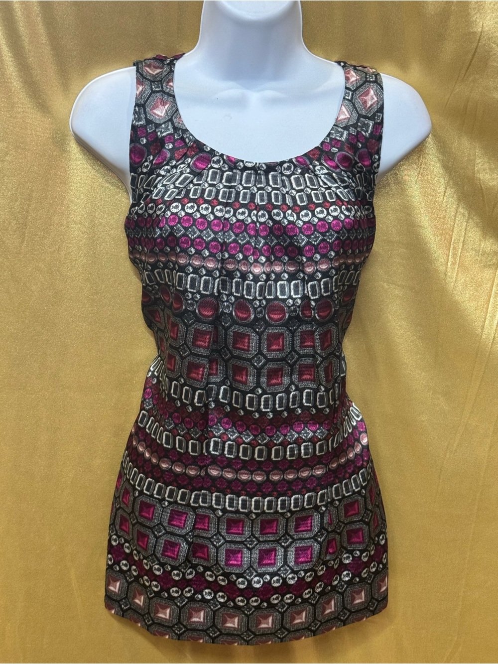 Apt.‎ 9 Geometric Jewel Print Sleeveless Blouse - Size Small
